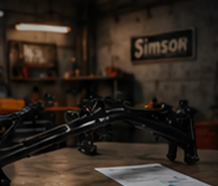 Werkstatt mit Simson-Rahmen auf der Werkbank